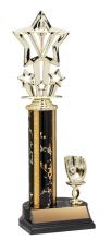 Column Trophy Black Marble Baseball