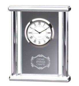 Glass Clocks Clear Glass and Aluminum