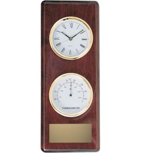 Rosewood Thermometer &amp; Clock