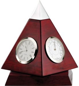 Rotating Rosewood Pyramid Clock