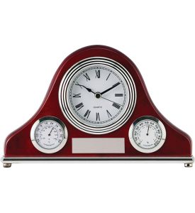 Riviera Rosewood Weather Station Clock