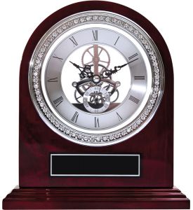 Rosewood Sparkle Skeleton Clock