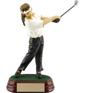 White/Gold Female Golf Resin