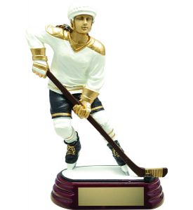 White/Gold Female Hockey Resin