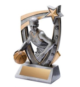Resin Trophy 3-D Basketball F.