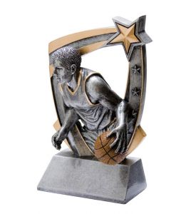 Resin Trophy 3-D Basketball M.