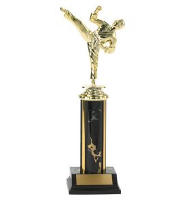 Column Trophy Black Marble Karate