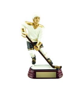 White/Gold Male Hockey Resin