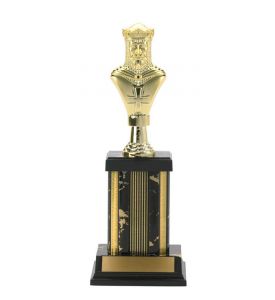 Column Trophy Black Marble Chess